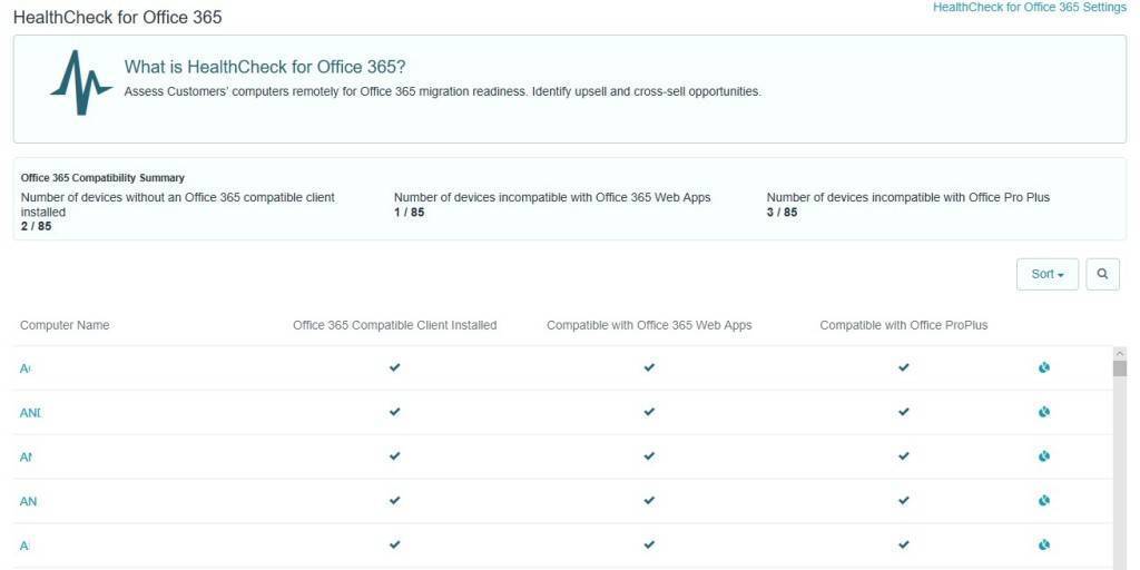 HealthCheck for Office 365
