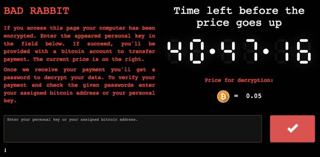 bad rabbit przykład ransomware