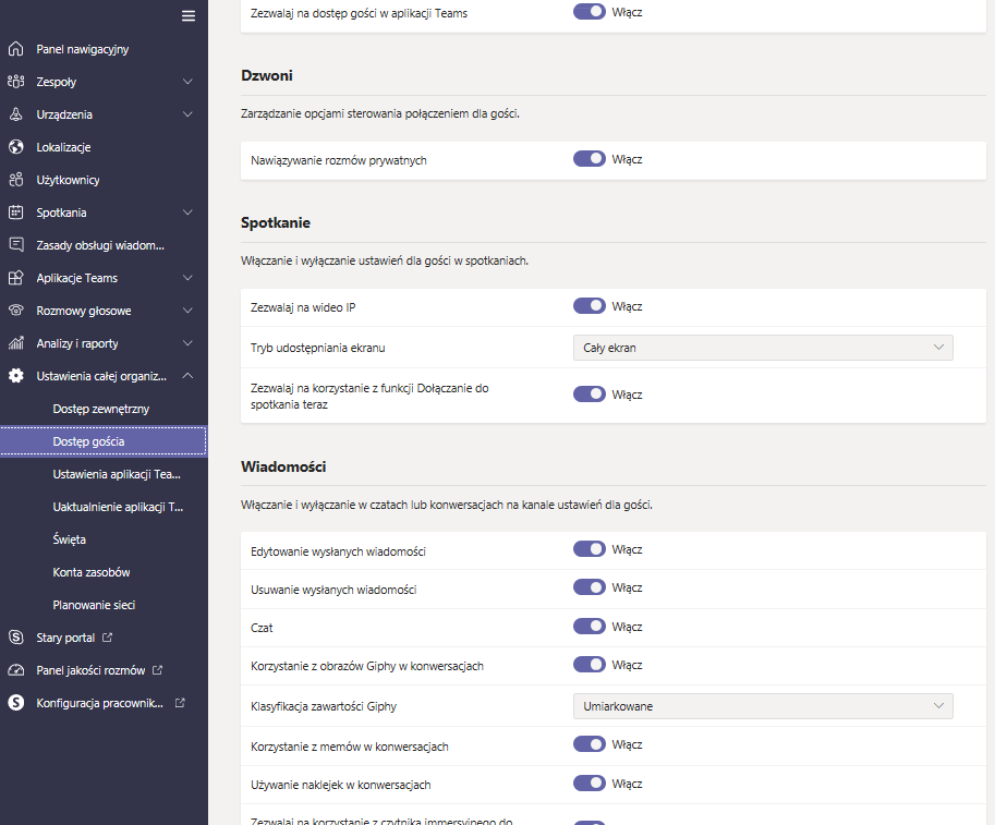 Zezwalaj na dostęp gości w aplikacji Teams