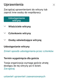 nadawanie uprawnień SharePoint