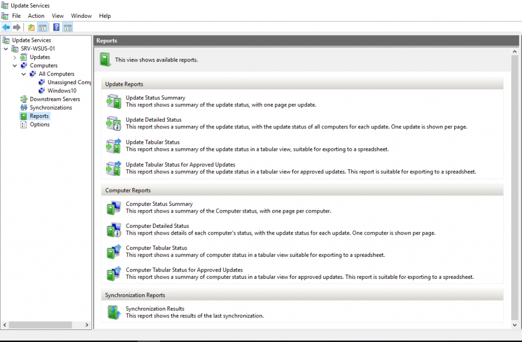 WSUS Reports