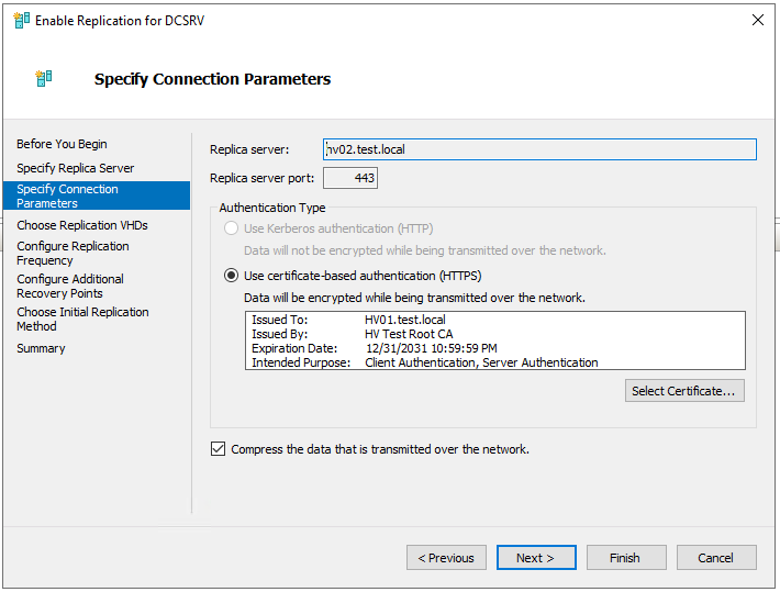 Hyper-V konfiguracja replikacji dla Windows Serwer 2019